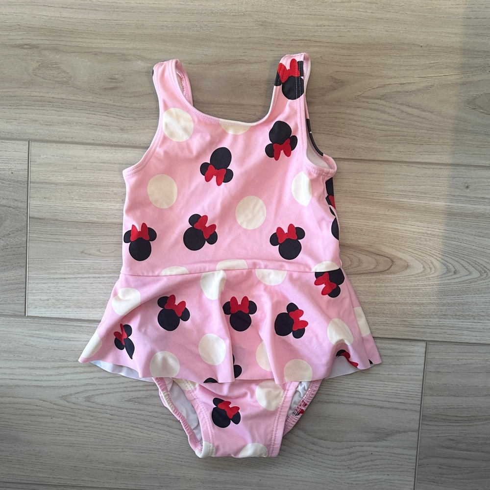 Hanna Andersson Pink Minnie Mouse One Piece Swimsuit